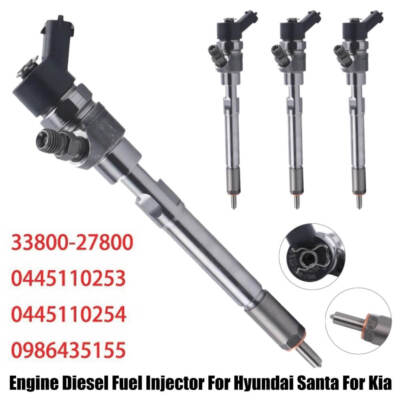 4X Für Hyundai Santa Fe KIA VGT EU4 2.2L Motor Diesel Einspritzdüse 0445110253