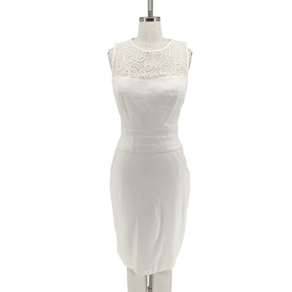 Cache Lace Bandage Bodycon Dress White 6 wedding preppy cocktail party  bridal