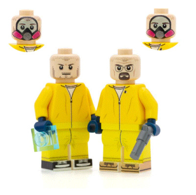 Custom Minifigur-Walt und Jesse (Hazmat Anzug) BREAKING BAD