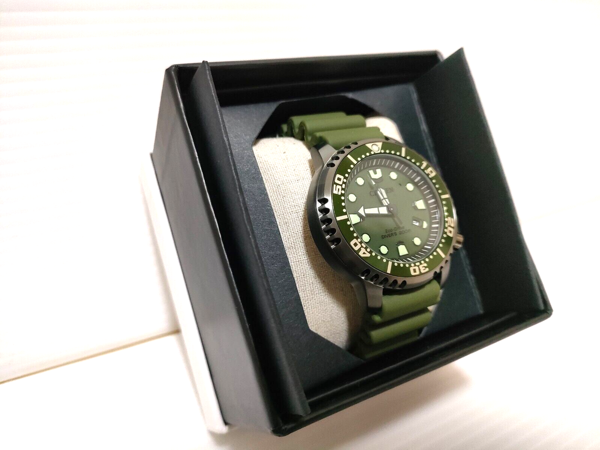 CITIZEN PROMASTER BN0157-11X Green MARINE Diver Eco-Drive Men