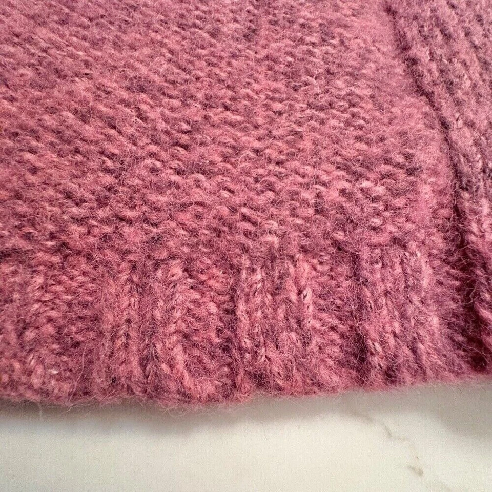 WOOLRICH Pinkish Purple Knit Wool Blend Sweater Vest Button Up w/Pockets MED EUC - Image 4 of 4