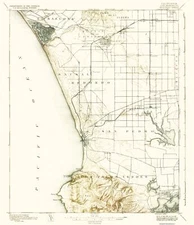 Topographical Map - Redondo California Sheet - USGS 1896 - 23 x 26.75