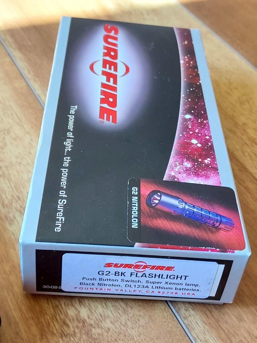 Surefire G2-BK Nitrolon Flashlight In Box, Includes Extra