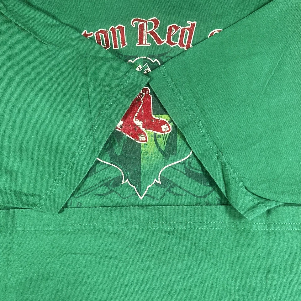 Camiseta de béisbol Majestic Boston Red Sox adulto grande verde MLB Y2K 2000 Foto 4 de 4