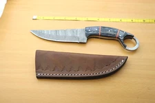 Custom Hand  Forged Damascus Steel Hunting Camping Full Tang knife + sheath