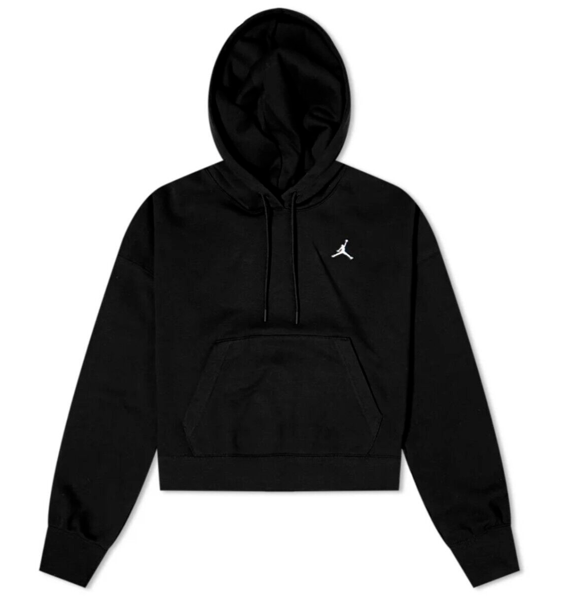 Nike Women's Air Jordan Cropped Pull Over Fleece Hoodie Black DN4570010 NWT eBay