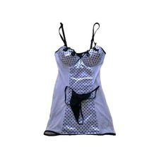 Frederick  s of Hollywood 7410 Stretch Mesh Chemise Babydoll Nighties 2 Piece S