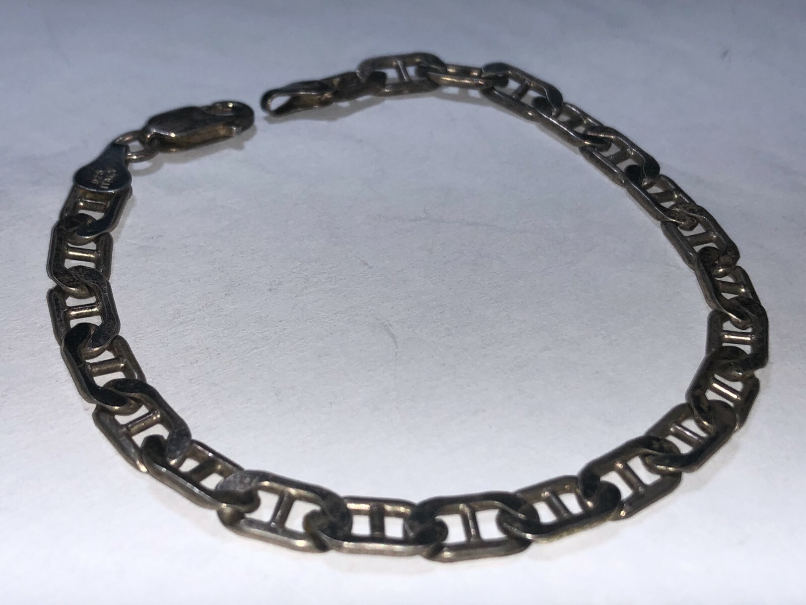 Old School Thin Chain Link Bracelet Sterling Silv… - image 2