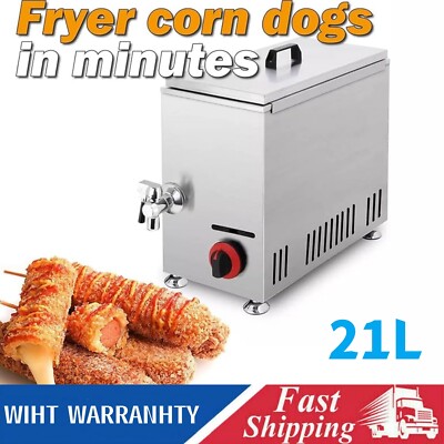 Commercial Cheese Mozzarella Hot Dog Sticks Fryer Gas Korean Corn Dog Machine