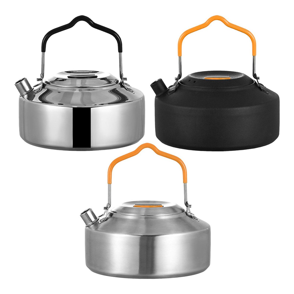 Camping Kettle 1L Stainless Steel Outdoor Portable Camp Kettle Tea