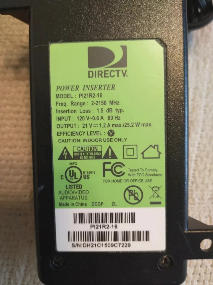 Direct TV ~ Power Inserter ~ Model # P121R2-16 ~ SWiM ODU ONLY - Image 2 of 2