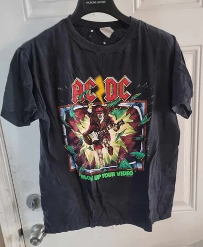 AC/DC 'Blow Up Your Video' ORIGINAL IMPORT Concert Tshi 1980s vintage concert t-shirt, vintage, single stitch, B+ condition