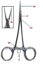 New 5" Straight Hemostat Forceps Locking Clamps smooth tip- Stainless Steel ! 