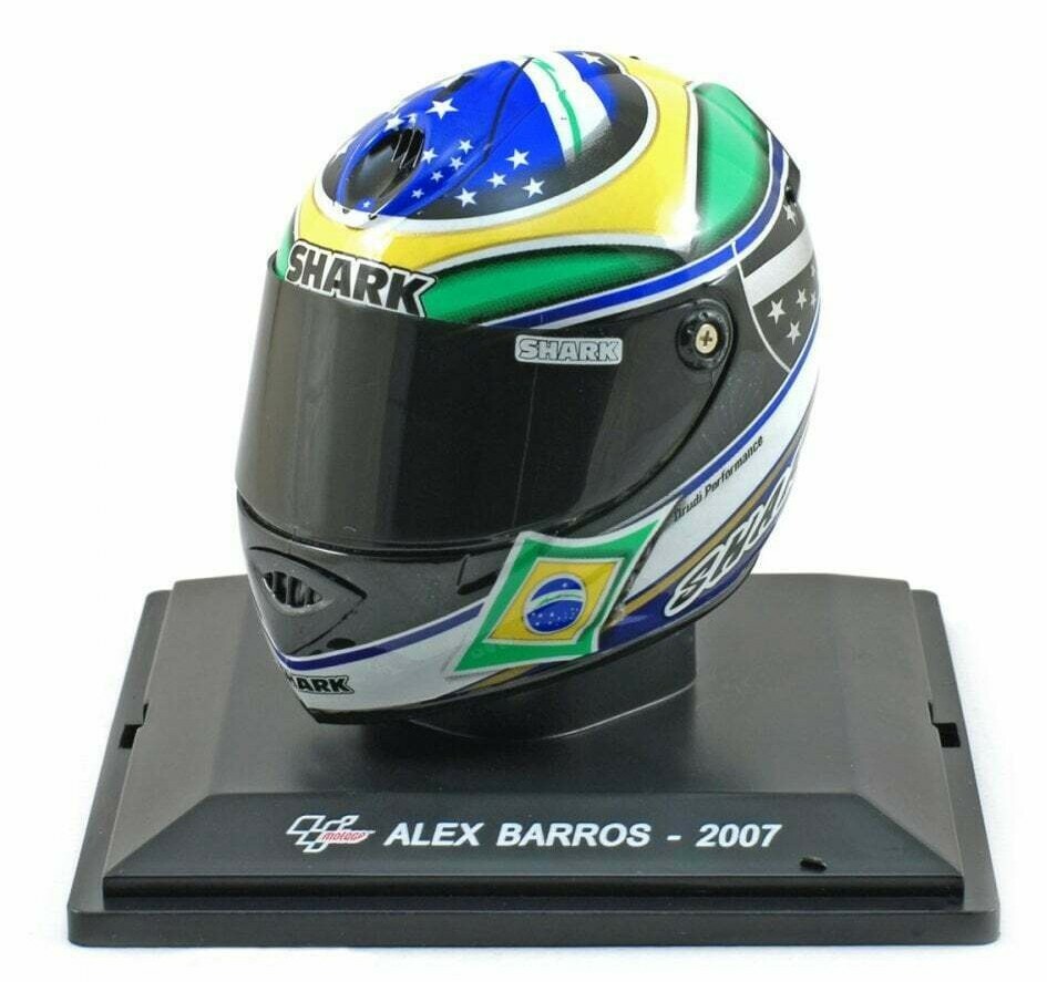 DEAGOSTINI 1/5 SHARK RACE HELMET ALEX BARROS MOTOGP FINAL RACE