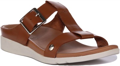 Strive Santorini Damen-Orthesensandale rund geschnitten zwei Riemen hellbraun UK 3   8