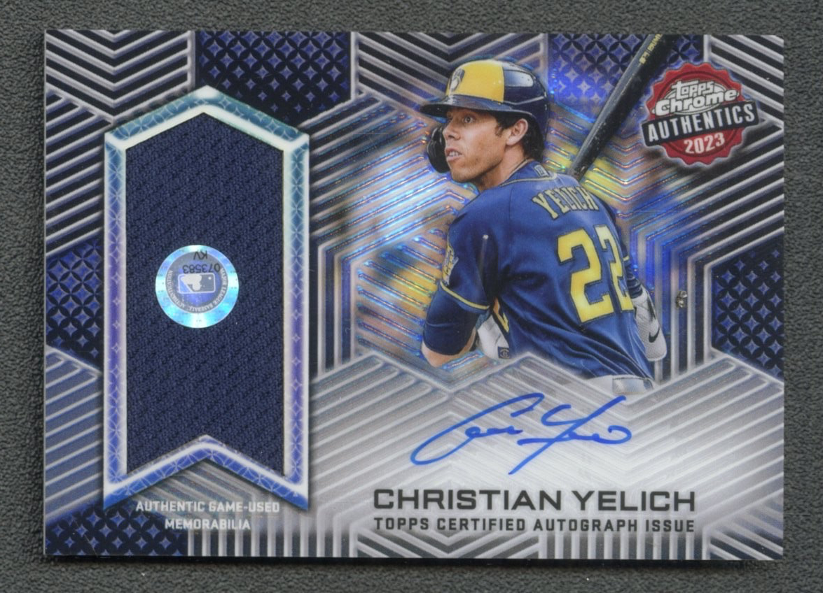 2023 Topps Chrome Authentics Christian Yelich Patch Auto /99 #TCAA-CY