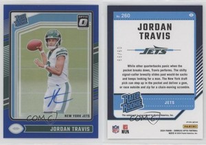 2024 Panini Donruss Optic Rated Blue Prizm /99 Jordan Travis #260 Rookie Auto RC