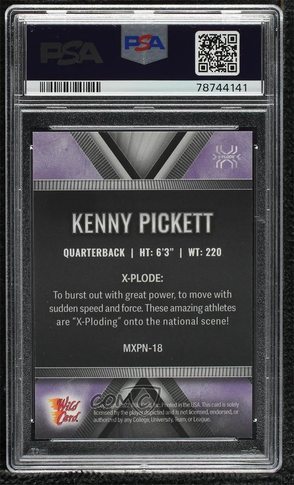 2022 Matte SP Exclusive White/Purple /10 Kenny Pickett PSA 10 GEM MT Rookie RC - Image 2 of 2