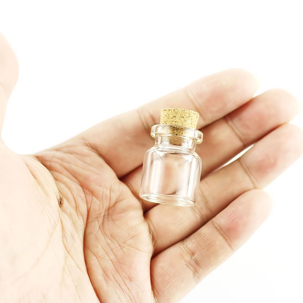 Borosilicate 50-200 pieces Clear Glass bottles 4ml 22x27mm Jars Cork bottle