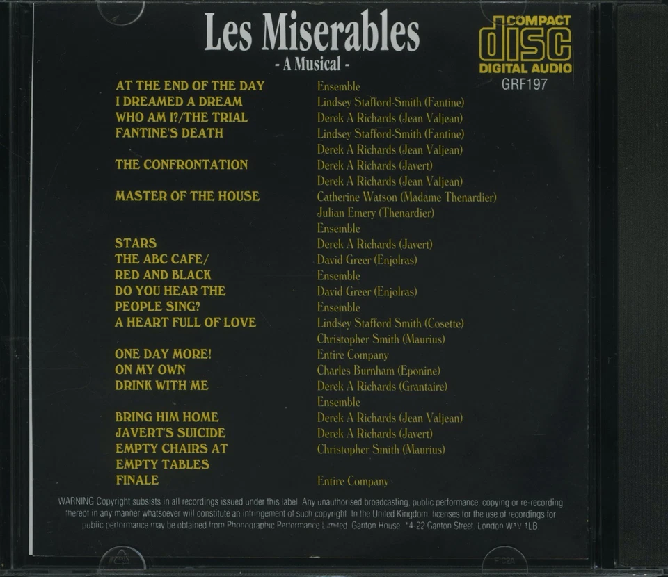 LES MISERABLES - Highlights - UK CD Album [NEAR MINT] Tring Label - Image 3 of 4