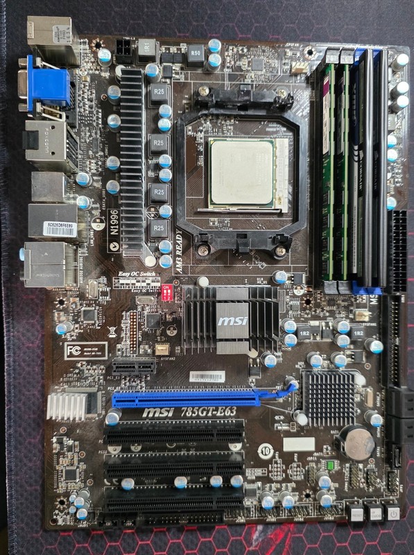 MSI 785GT-E63 Motherboard, AMD Phenom II X4 B93 & 8GB Memory (no backplate).
