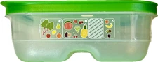Tupperware FridgeSmart Medium Produce Keeper Green Lid ~2.6L