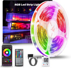 65.6ft RGB LED Strip Lights with Remote & App Control, Music Sync Color Changing