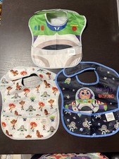 Disney Baby Bibs Lot of 3Unisex Multicolor Excellent Waterproof Toy Story