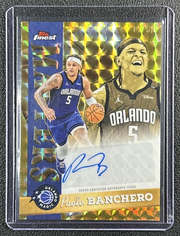 PAOLO BANCHERO 2025-26 TOPPS FINEST MASTERS AUTO GOLD GEOMETRIC REFRACTOR 7/50