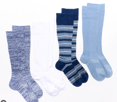 Tommie Copper Kompressionsstrümpfe 4er Set Neu Unisex Blau Kombi Größe Medium Weite
