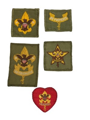 1950s-60s Boy Scouts Complete Rank Set Tenderfoot - Life Patch WORN (WSJ1022)