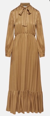 Gucci Kleid Zaiva Dress Gr. 36 Gold Beige GG-Jacquard-Seide LP: 2.700 EU NEU