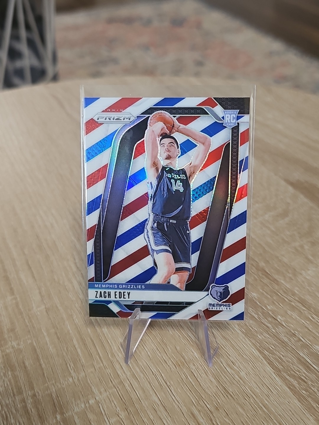 Zach Edey 2024-25 Prizm Red White Blue RC #249 Memphis Grizzlies