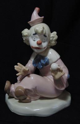 Vintage 1980's NAO Hand Made in Spain by Lladro Porcelain Clown Figurine