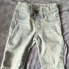 OshKosh B'gosh Unisex Blue Denim Skinny Jeans 2T Button Zip Casual Play