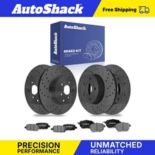 Front Rear Drilled Slotted Brake Rotors Ceramic Pads for Nissan Murano V6