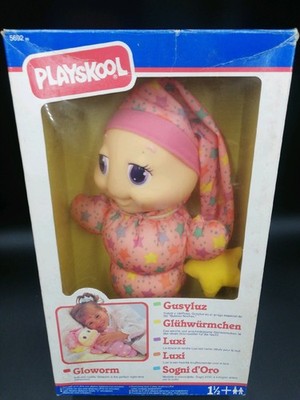 VINTAGE GLOWORM LIGHT UP FACE Golden Dreams Glo Worm Pink Star PLAYSKOOL HASBRO