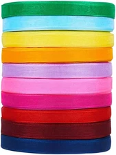 10Rolls 500 Yards Organza Ribbon Roll 3/8" Wide Fabric Sheer Ribbon Trim Cord in