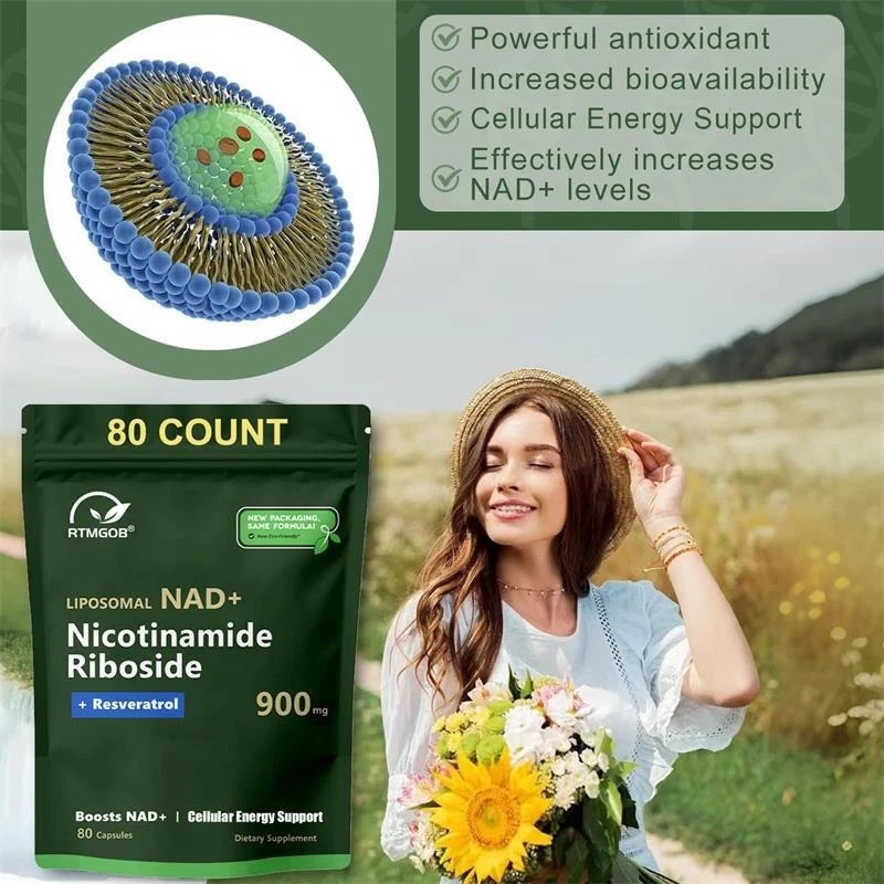 NAD+ Supplement for Anti-Aging Energy Focus & Nicotinamide Riboside Resveratrol