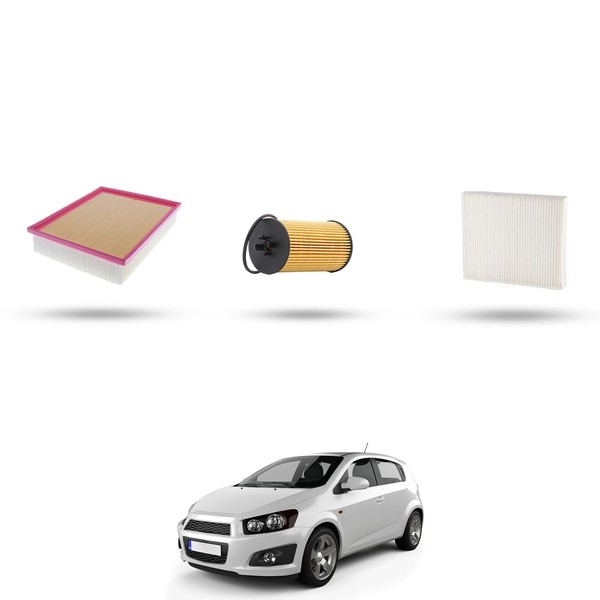 Hoffcar Set Service - 3 Filter FüR Chevrolet Aveo Ii 1.6 85Kw Von 2011-image