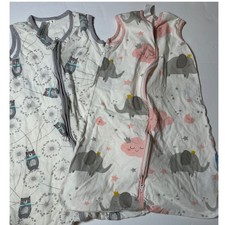 Tillyou Sleep Sack Baby Toddler Size Small Elephants Dandelions Pink Gray Bear