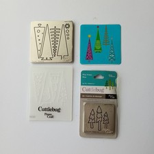 Cuttlebug Pine Trees Bundle Provo Craft Dies Embossing Folder Discontinued Rare