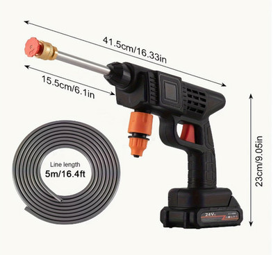 Akku Hochdruckreiniger 3000PSI 24V 2 Akkus Tragbar Jet Wash Auto Garten