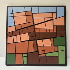 Vintage Abstract Sculpture Painting Cubist Cubism Modernism Mystery Art Op