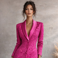 After Six By Ronald Joyce Pink Crepe Satin Occasion Jacket UK 12 NWT RRP £345