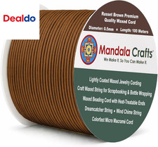 0.5mm Russet Brown Waxed Cotton Cord 109 Yards Jewelry Making String
