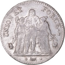 [#1043417] Coin, France, Union et Force, 5 Francs, AN 7 (1798-1799), Paris, EF