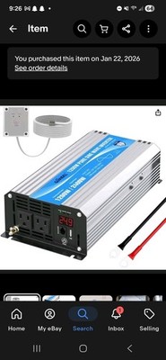 Giandel PS-1200JCR 1200W Pure Sine Power Inverter