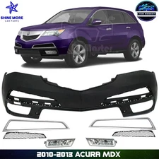 Front Bumper Cover Fascia & Fog Light Assembly Kit For 2010-2013 Acura MDX