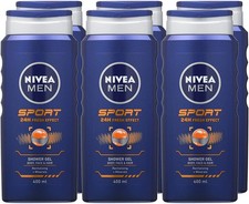 Image of Sport Shower Gel (6 x 400ml) Refreshing Body Wash with Lime Scent All in 1